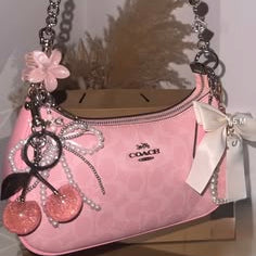 Coach Teri Shoulder Bag in baby pink signature canvas