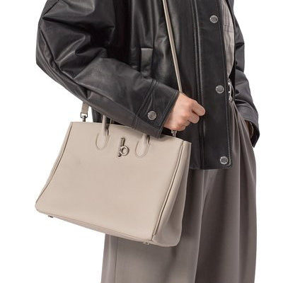 Burberry Small Rocking Horse Tote Bag in grey leather