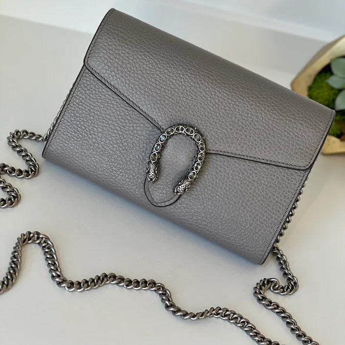 Gucci Dionysus Mini  Shoulder Bag crafted in grey textured