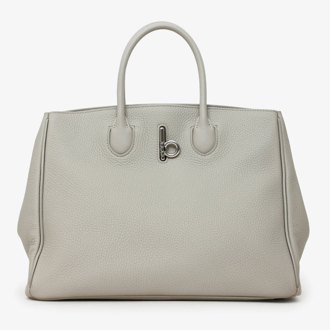 Burberry Small Rocking Horse Tote Bag in a grey or heron colorway.