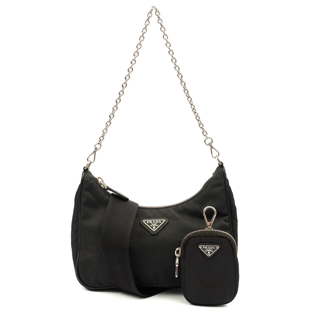 black Prada Re-Nylon Re-Edition 2005 Shoulder Bag, which appears to be a luxury designer handbag