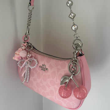 Coach Teri Shoulder Bag in baby pink signature canvas