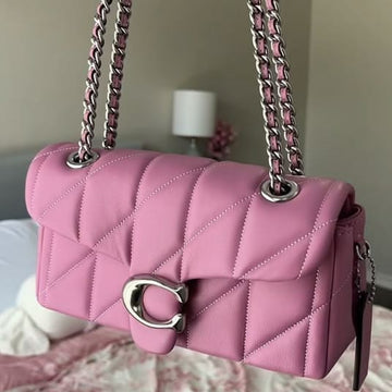 Coach Tabby Shoulder Bag 20 with Quilting in pink