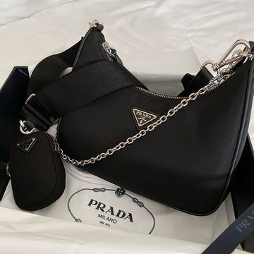 black Prada Re-Nylon Re-Edition 2005 Shoulder Bag, which appears to be a luxury designer handbag