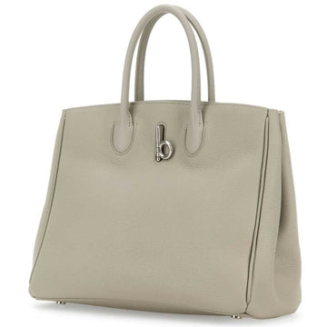 Burberry Small Rocking Horse Tote Bag in a grey or heron colorway.