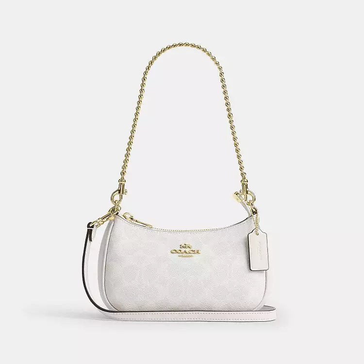 Coach Teri Shoulder Bag in Signature Canvas in a light beige/cream colorway