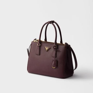 Prada Galleria tote bag in a dark brown or burgundy Saffiano leather finish